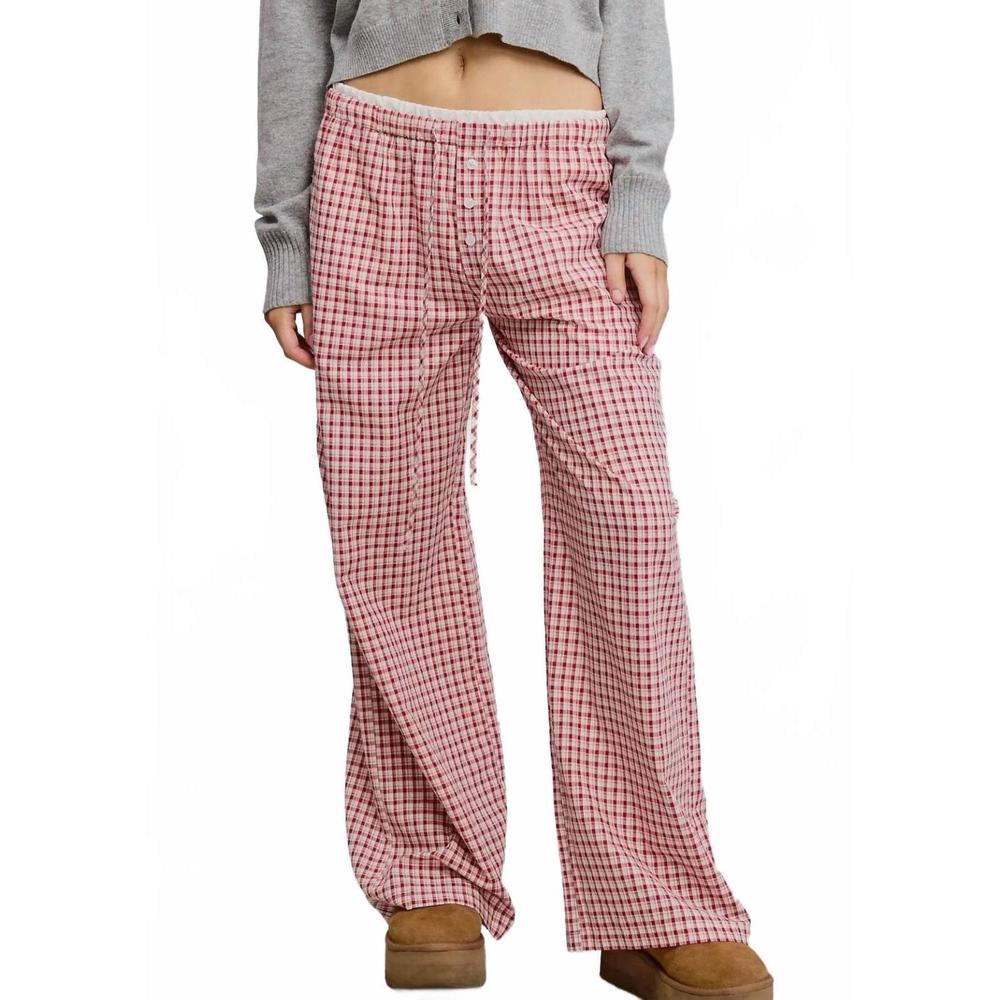 NEW MIMOSA piper check pants in red